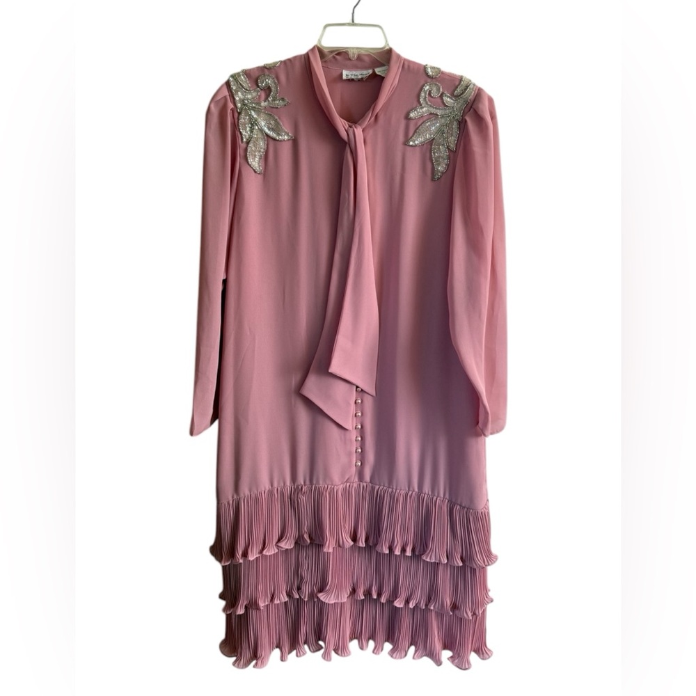 Vintage In The Mood Sequin Appliqué Midi Dress